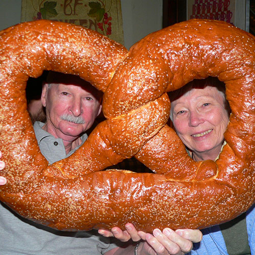 No more little pretzels for this happy couple!