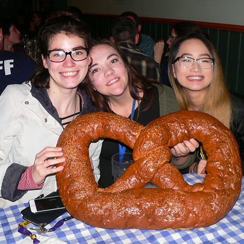Nothing brings friends together like a giant pretzel!