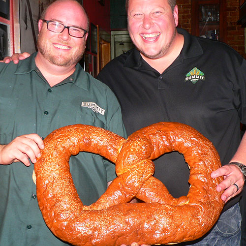 Summit beer and giant pretzels - a winning combination!