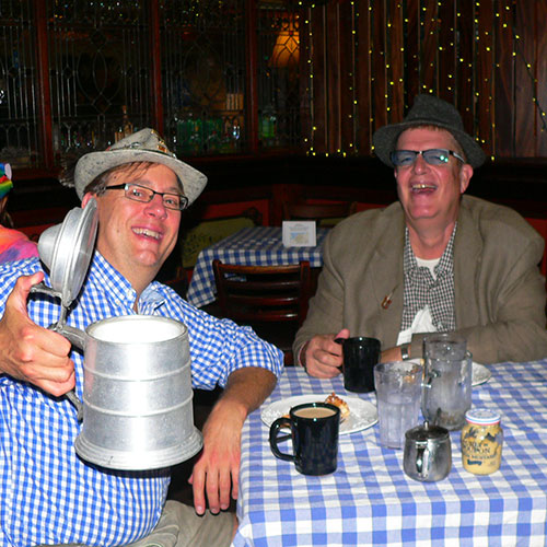 Dale and Samuel raise a toast to Oktoberfest!
