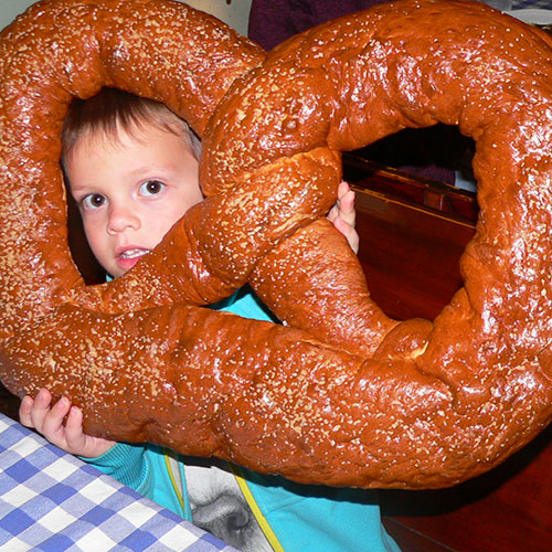 Young pretzel fan!