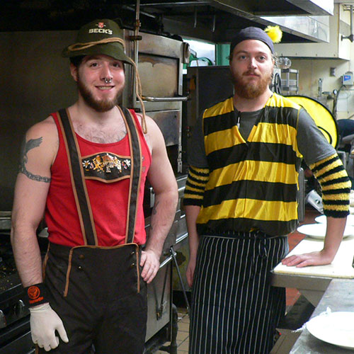 Classic Oktoberfest kitchen attire!
